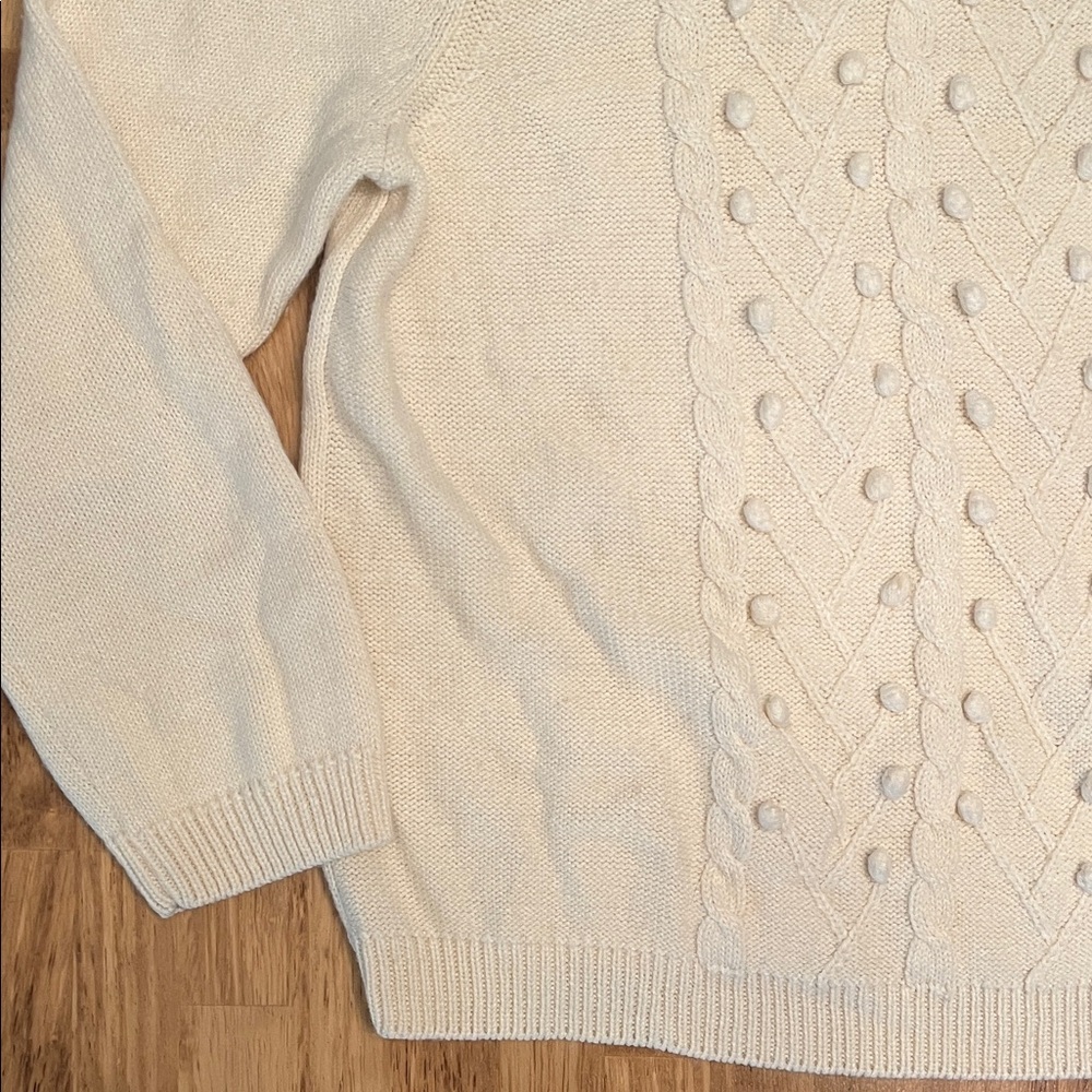 Koret Women's Cream Cable Knit Sweater - Picture 3 of 3
